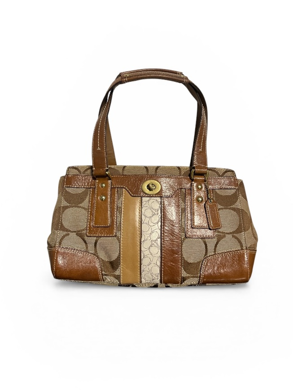 Coach Hamptons Signature Stripe Carryall bag iconic C jacquard Y2K 2007 11071 - Picture 2 of 16